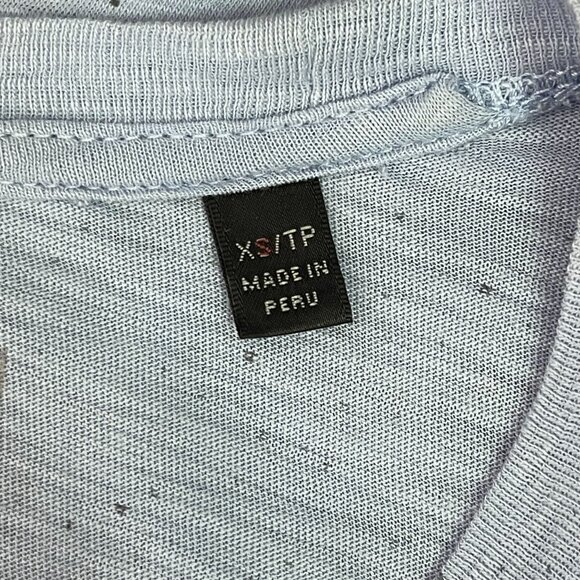 ATM Women's Light Blue Splatter Print Long Sleeve Crew Neck T-Shirt Size XS - Picture 7 of 11